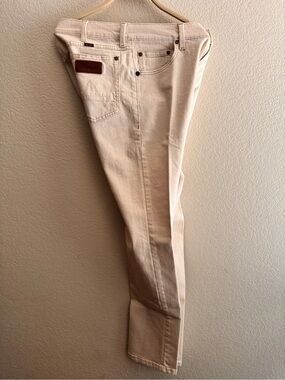 Wrangler Men's Cream Jean slim - tapered Fit